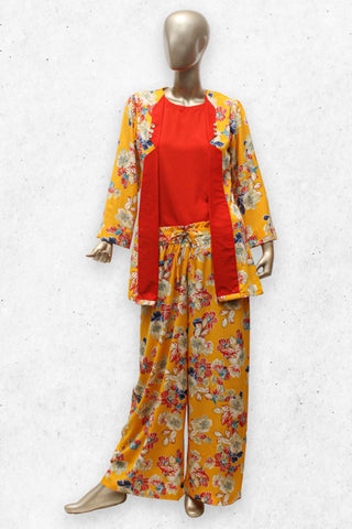 Women's Maxi DN-1412 B-Yellow Floral