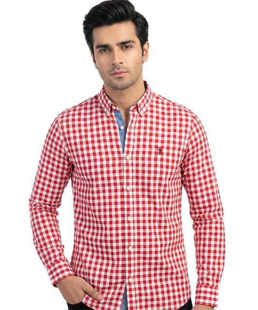 Men's Casual Shirt - Shc-1489 Red Chk