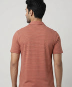 Men’s Pinstripe Drawstring Half Sleeves Shirt– Relaxed Fit - SHC-3067 Maroon Stripe