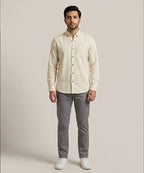 Men's Casual Shirt - Beige Shc-1612 Strech Fabric (ORG-H)
