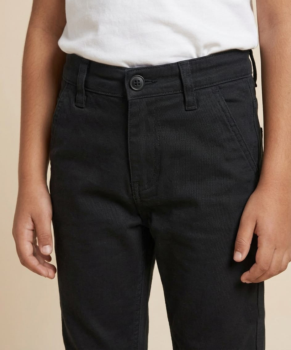 Kids Cotton Chino Pant - Bcp-0037 Black