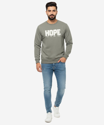 Men's Sweat Shirt Hope - Olive Tsh-5969