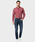 Men's Casual Shirt - Shc-1607 Orange Stripe
