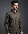 Men's Casual Shirt - Texture Black Shc-1971 Strech Fabric (ORG)