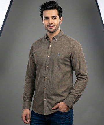 Men's Casual Shirt - Shc-1441 Mehendi