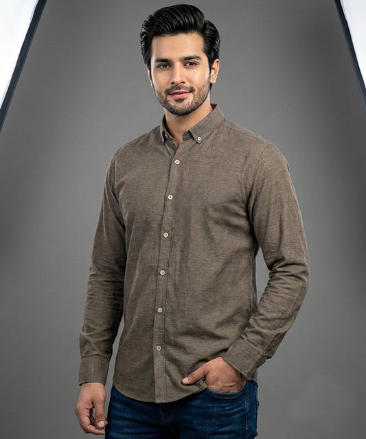 Men's Casual Shirt - Shc-1441 Mehendi