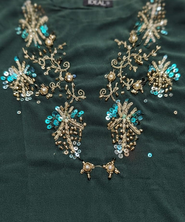 Women's Eastern Bottle Green Embroidered 2-piece 0006