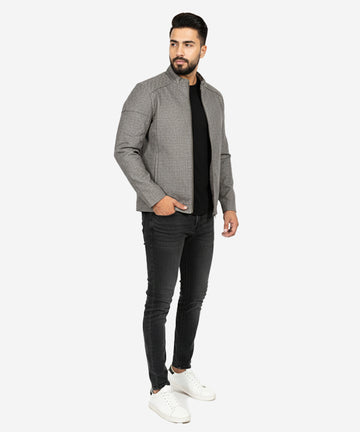 Men's Faux Leather Jacket Jk-0362 Brown