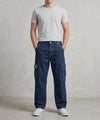 Men's Baggy 6 Pocket Denim- Jp-2246 N-Blue