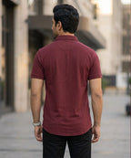 Men's Maroon Casual Half Sleeve Shirt – SHC-2070
