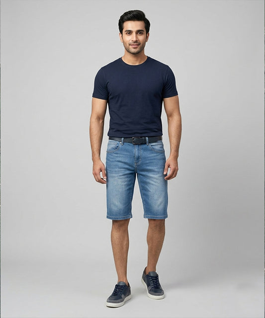 Casual Summer L-Blue Denim  Shorts- BR-0088