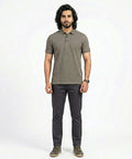 A|X Logo Self-Textured Polo T-Shirt TSH-7163 Grey