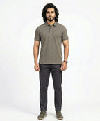 A|X Logo Self-Textured Polo T-Shirt TSH-7163 Grey