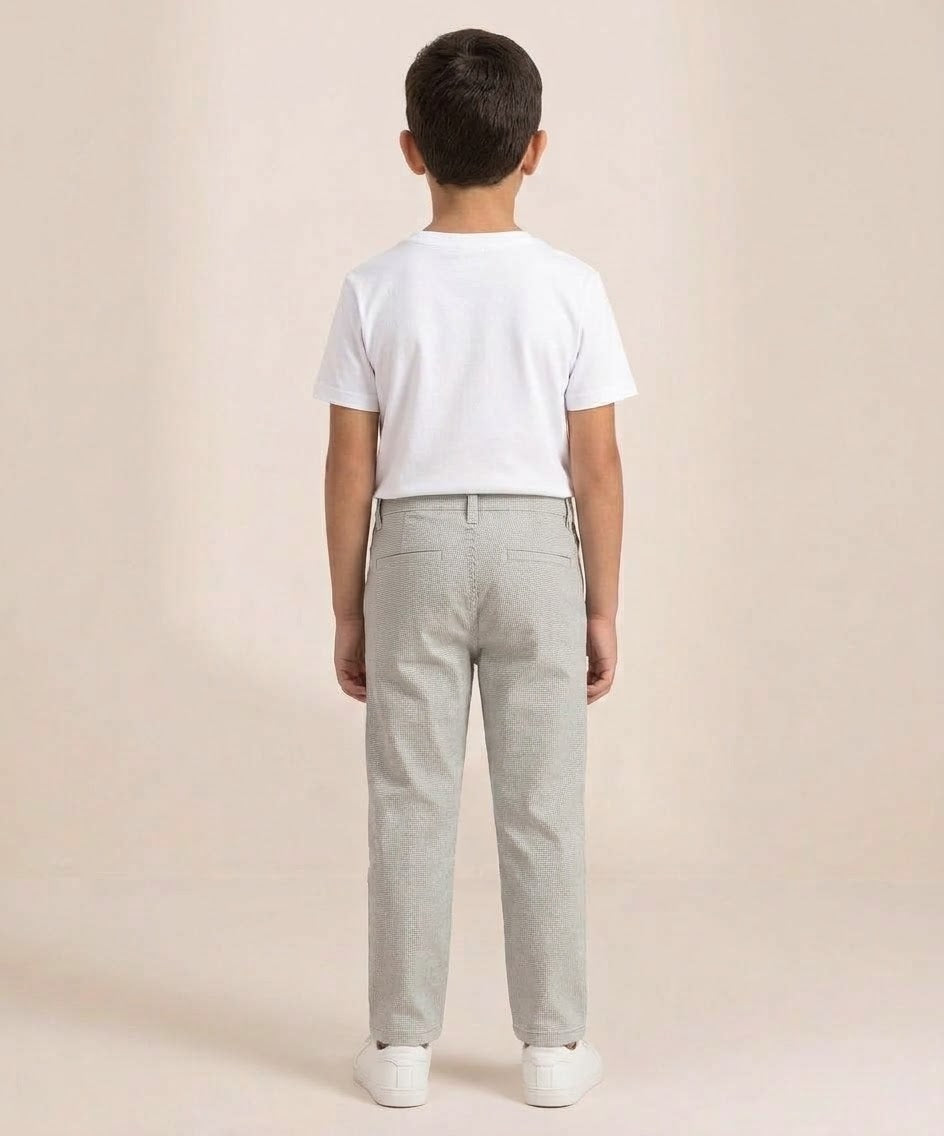 Kids Cotton Texture-White Chino Pant - Bcp-0052