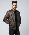 Men's Faux Leather Jacket Jk-0442 Coffee