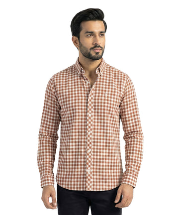 Men's Casual Shirt - Shc-1488 Rust Chk