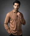 Men's Casual Shirt - Texture Brown Shc-1971 Strech Fabric (ORG)