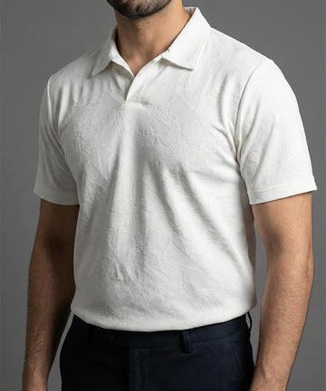 Men's T-Shirt Collar White Tsh-7025