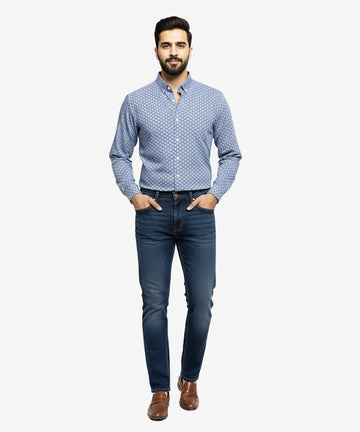 Men's Casual Shirt - Shc-1541 Printed Blue