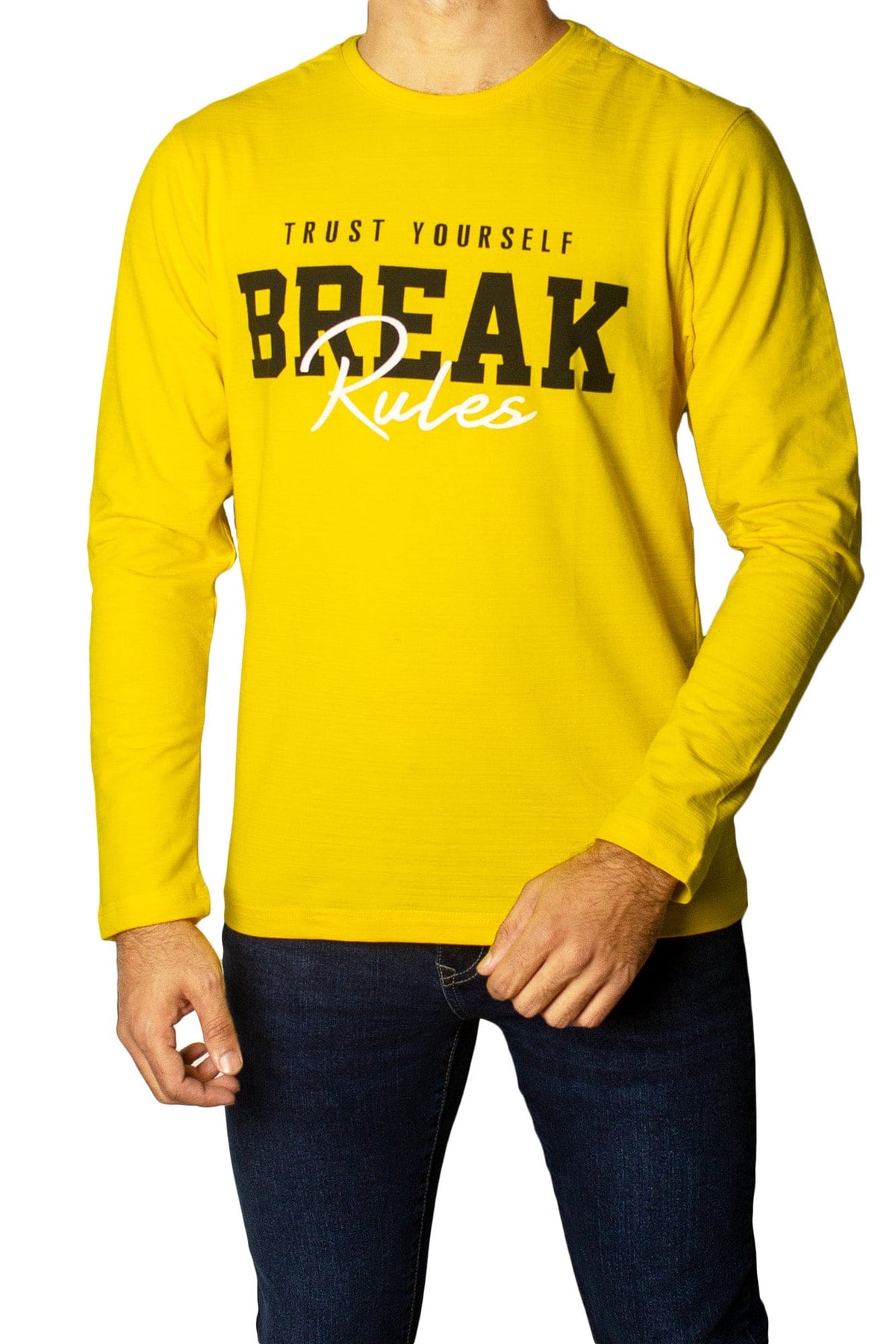 Break Rules Full Sleeves T-Shirt Tsh-6734 Bright Yellow