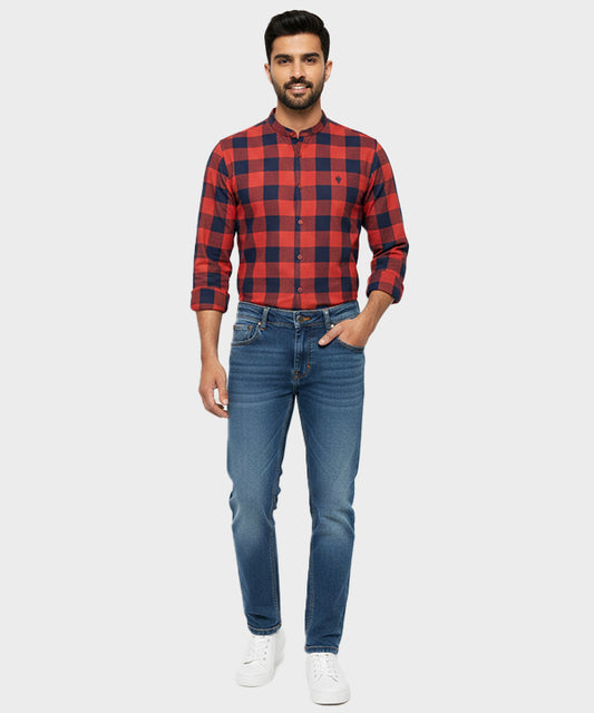 Men's Casual Shirt - Shc-1458 N-Red Chk