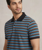 MEN'S T-SHIRT COLLAR MAROON STRIPE BASIC TSH-5916