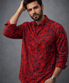 Men's Casual Shirt - Shc-1077 Red Floral