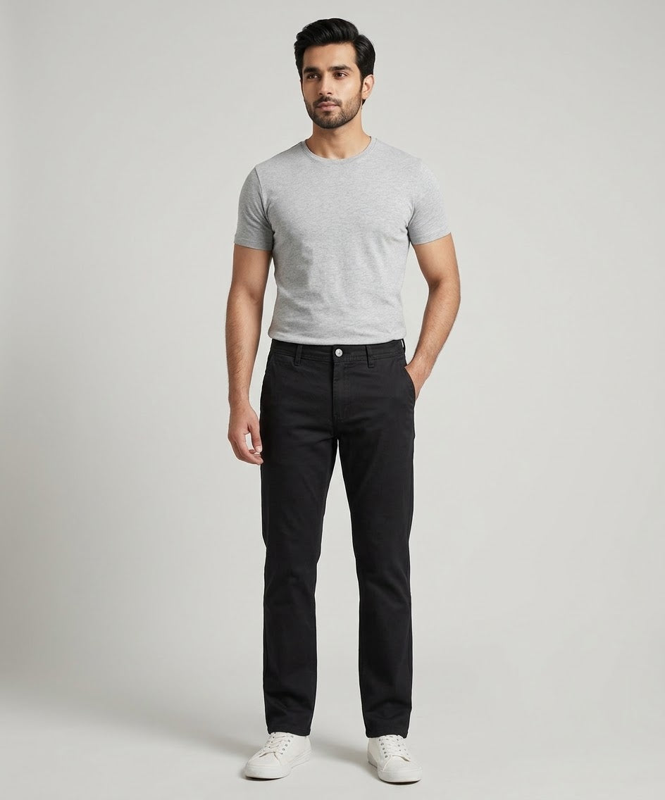 Men's Straight Fit Chino - Black - CP-0560