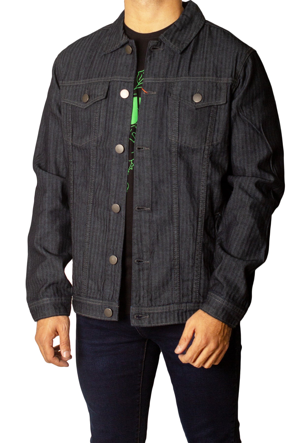 Denim Jacket Jk-0339 Navy-Stripes