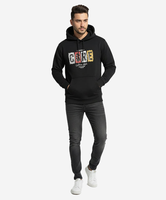 Men's Printed Hoodie - Black Tsh-5995