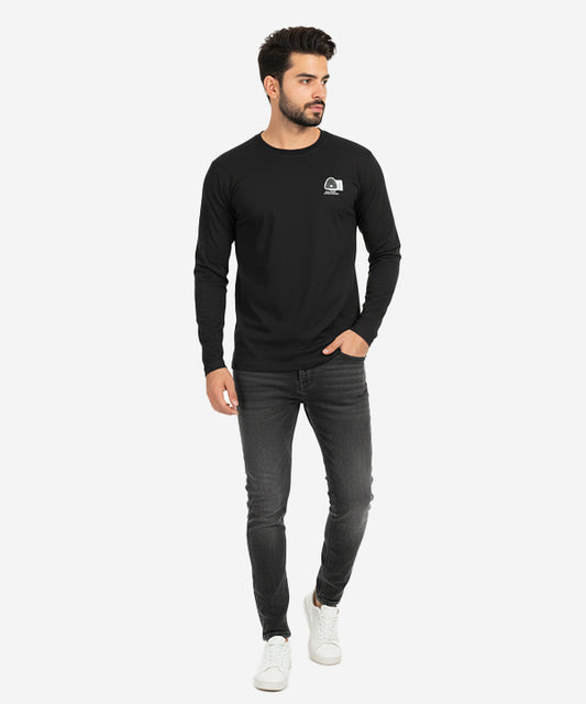 Men's Tee Full Sleeves - Black Tsh-5967