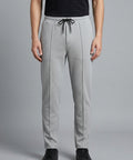 Waffle Knit Elastic Waist Trousers - L Grey Lwr-0694