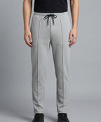 Waffle Knit Elastic Waist Trousers - L Grey Lwr-0694