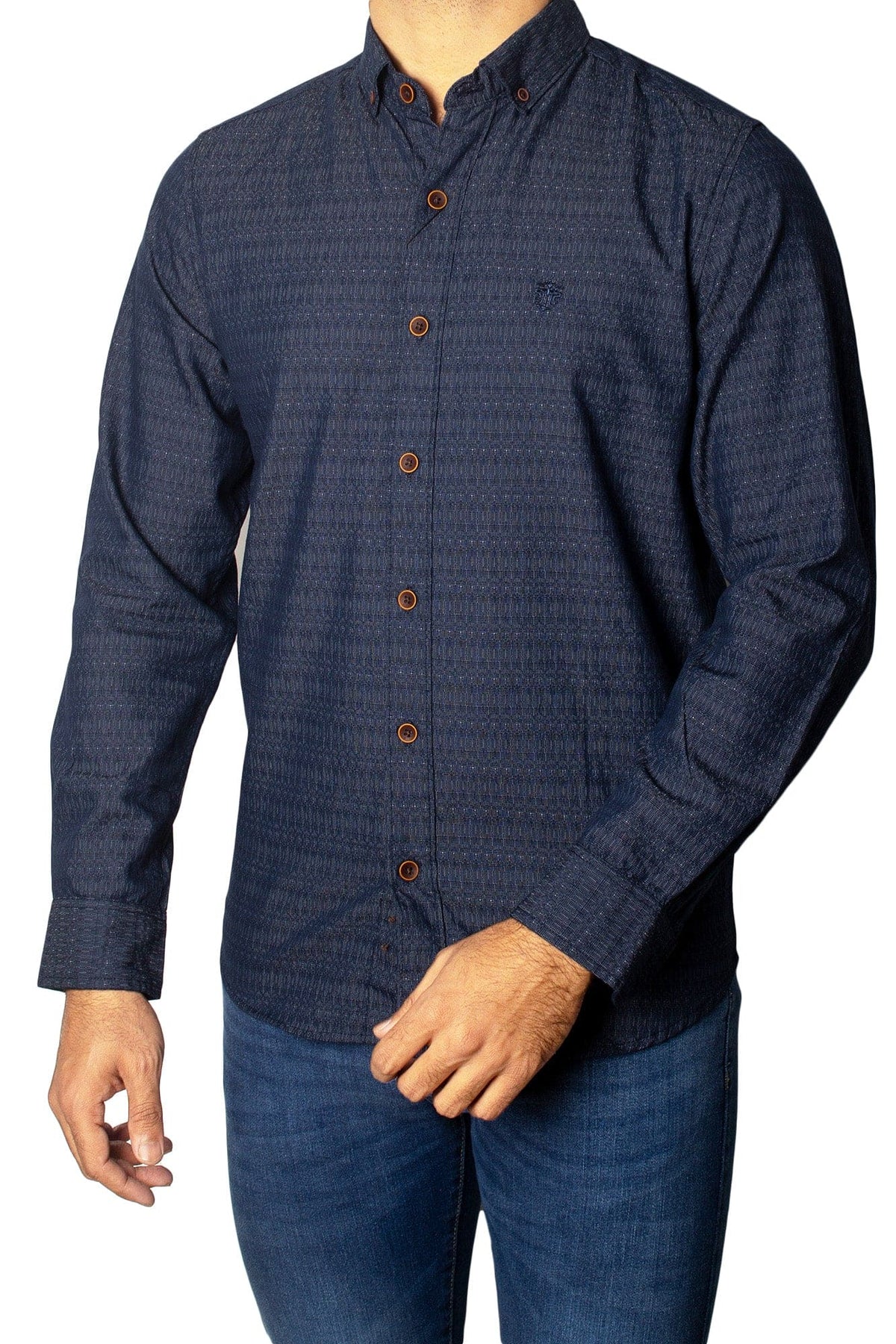 Men's Casual Shirt SHC-1703 Texture Blue