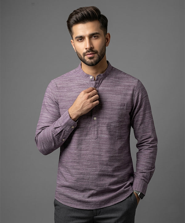 Men's Casual Shirt - Shc-1721 Purple Texture