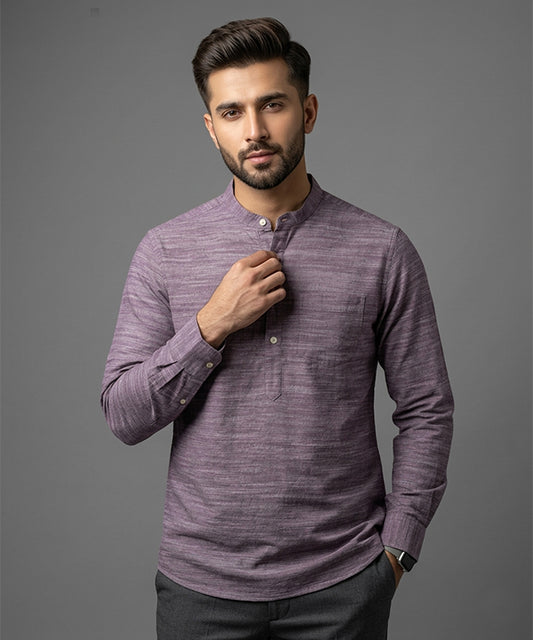 Men's Casual Shirt - Shc-1721 Purple Texture