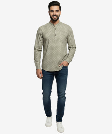 Men's Casual Shirt - Shc-1379 Texture Green