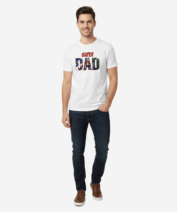 HR Clothing Men’s Super Dad Printed T-Shirt – White TSH-5921