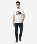 HR Clothing Men’s Super Dad Printed T-Shirt – White TSH-5921