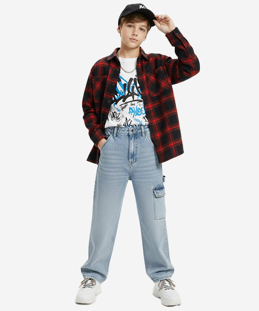 Boys Baggy Jeans - L Blue Bjp-0273