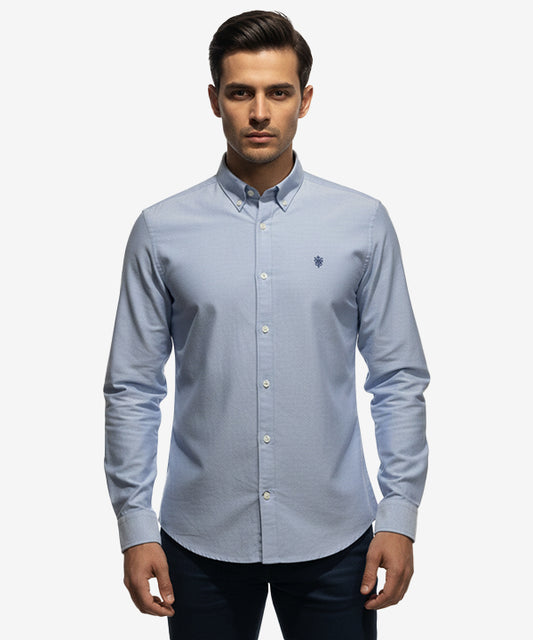 Men's Casual Shirt - Shc-1079 L-Blue A