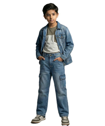 Boys Baggy Jeans - L Blue Bjp-0286