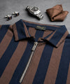 MEN'S T-SHIRT COLLAR NAVY STRIPE TSH-7160