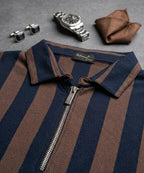 MEN'S T-SHIRT COLLAR NAVY STRIPE Old Money TSH-7160