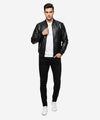 Men's Leather Jacket - Black JK-0413