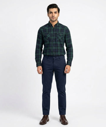 Men's Casual Shirt - Shc-1579 Green Chk