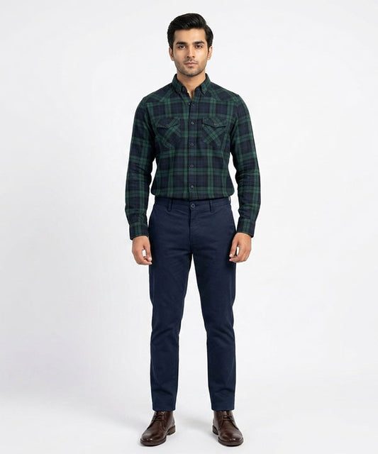 Men's Casual Shirt - Shc-1579 Green Chk