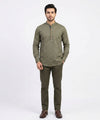 Men's Over Size Casual Shirt - Texture Green Shc-1391 ORG