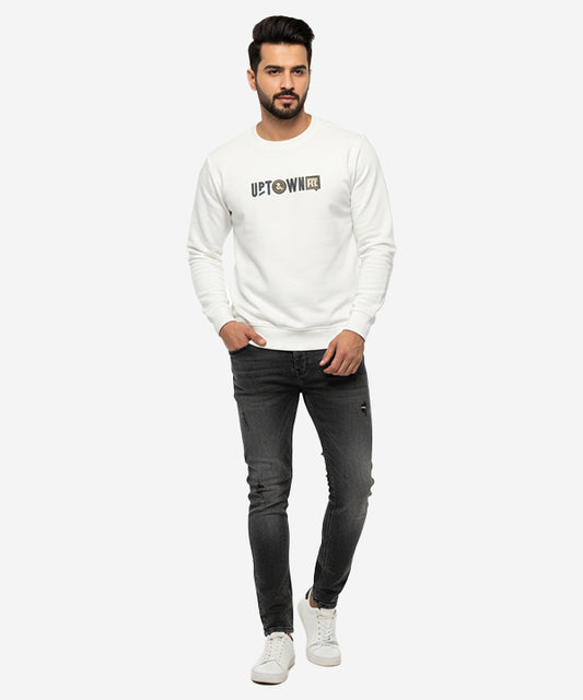 Men's Sweat Shirt - White Tsh-5976