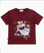 HR clothing Kids Tee's - Maroon BTS-1478